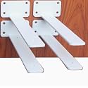 4 Pack - 9 inch White Hidden L Shelf Bracket (1/5 Inch Thicked) Iron Floating Shelf Brackets Rustic Industrial Metal Brackets for Shelf Support
