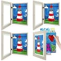 4 Pack 9x12 Front-Opening Kids Artwork Frames Changeable (Grey)