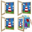 4 Pack 9x12 Front-Opening Kids Artwork Frames Changeable (Brown)