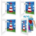 4 Pack 9x12 Front-Opening Kids Artwork Frames Changeable (White)