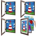 4 Pack 9x12 Front-Opening Kids Artwork Frames Changeable (Walnut)