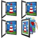 4 Pack 9x12 Front-Opening Kids Artwork Frames Changeable (Black)