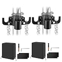 4 Pack Aluminum Trailer Chain Holder with Electric Tongue Jack Cover