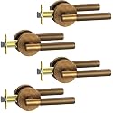4 Pack Antique Brass Knurled Reversible Passage Door Handles
