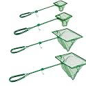 4 Pack Aquarium Fish Net Fine Quick Catch Mesh Nylon Fishing Catch Nets with Plastic Handle for Fish Tank Mesh Nets Scoop - Green