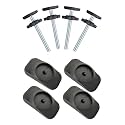 4 Pack Baby Gate Replacement Parts Threaded Spindle Rod 8MM(M8) with 4 Pack Wall Protectors for Baby&Pet Pressure Mounted Safety Door & Stair Gates (a Black, Long 9CM (8 Pack))