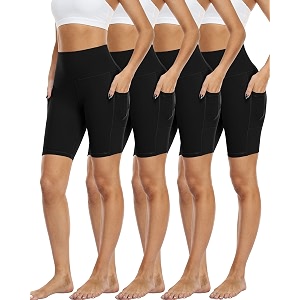 4 Pack Biker Shorts with Pockets for