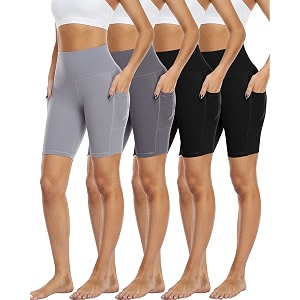 4 Pack Biker Shorts with Pockets for