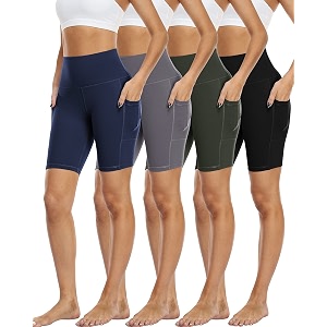 4 Pack Biker Shorts with Pockets for