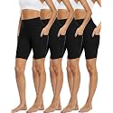 4 Pack Biker Shorts with Pockets for