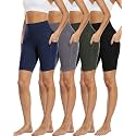 4 Pack Biker Shorts with Pockets for