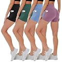 4 Pack Biker Shorts for Women - High Waisted 5"/8" Yoga Workout Shorts