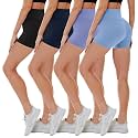 4 Pack Biker Shorts for Women - High Waisted 5"/8" Yoga Workout Shorts