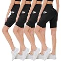 4 Pack Biker Shorts for Women - High Waisted 5"/8" Yoga Workout Shorts