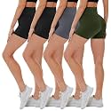 4 Pack Biker Shorts for Women - High Waisted 5"/8" Yoga Workout Shorts