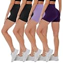 4 Pack Biker Shorts for Women - High Waisted 5"/8" Yoga Workout Shorts