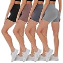 4 Pack Biker Shorts for Women - High Waisted 5"/8" Yoga Workout Shorts