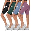 4 Pack Biker Shorts for Women - High Waisted 5"/8" Yoga Workout Shorts