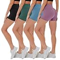 4 Pack Biker Shorts for Women - High Waisted 5"/8" Yoga Workout Shorts