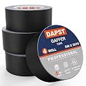 4 Pack Black Gaffers Tape, 2 Inch x 30 Yards Pro Matte Gaff Tape