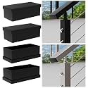 4 Pack Black Stainless Steel End Cap for Handrail, End Handrail Accessories Fit for 2.36" x1.18" Stainless Steel Hand Rail, Rectangular Tube Plug Flat Top Rail for Cable Railing System