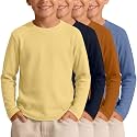 4 Pack Boys Long Sleeve Waffle Knit Thermal Shirts