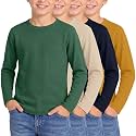 4 Pack Boys Long Sleeve Waffle Knit Thermal Shirts