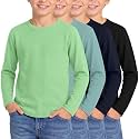 4 Pack Boys Long Sleeve Waffle Knit Thermal Shirts