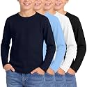 4 Pack Boys Long Sleeve Waffle Knit Thermal Shirts