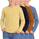 4 Pack Boys Long Sleeve Waffle Knit Thermal Shirts