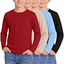 4 Pack Boys Long Sleeve Waffle Knit Thermal Shirts