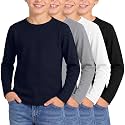 4 Pack Boys Long Sleeve Waffle Knit Thermal Shirts