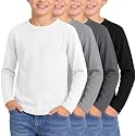 4 Pack Boys Long Sleeve Waffle Knit Thermal Shirts