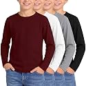 4 Pack Boys Long Sleeve Waffle Knit Thermal Shirts
