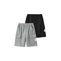 4 Pack Boys Pull on Jogger Shorts Cargo Shorts with Pocket 3-14Y