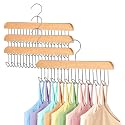 4 Pack Bra Hangers for Closet Organizer, Wood Tank Top Hangers Space Saving