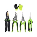 4-Pack Bypass Pruning Shears, Titanium Steel Blade,With Gardening Gloves,Shears Stainless, Ergonomic Hand Pruning Shears for Trees, Plants (Shears Gardening Tool Kit)