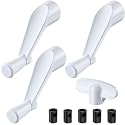 4 Pack Casement Window Crank Handles, Die-Cast Zinc, White, Smooth Cranking
