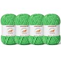 4 Pack Christmas Green Fluffy Velvet Yarn for Crocheting, Chunky Chenille Baby Blanket Yarn for Crochet, Soft Fuzzy Puzzle Yarn for Knitting, (100g/3.53oz Each) Bulky Thick Amigurumi Crochet Yarns