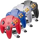 suily 4 Pack Classic 64 Controller, Game pad Joystick for 64 - Plug & Play (Non PC USB Version) (Black/Gray/Red/Blue)
