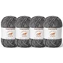 4 Pack Dark Gray Fluffy Velvet Yarn for Crocheting, Chunky Chenille Baby Blanket Yarn for Crochet, Soft Fuzzy Puzzle Yarn for Knitting, (100g/3.53oz Each) Bulky Thick Amigurumi Crochet Yarns