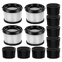 4 Pack DCV5011H HEPA Filters for DEWALT DCV501HB Cordless Handheld Vacuum, Foam Filter &amp; HEPA Filter for DCV5011H DEWALT 20V Vacuum, with 8 Foam Sleeve Filters