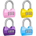 4 Pack disecu 4-Digit Combination Lock, Waterproof Outdoor Padlock for School Gym Locker, Fence, Gate, Shed, Storage Unit (Multicolored)
