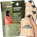 4-Pack Emergency Space Blankets, 83x52 inches, Silver, Polyester, High Thermal Performance, Water Resistant, Compact, Unisex, All Seasons, Survival, Car, Reflective Material, Lightweight