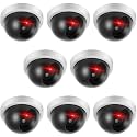 4 Pack Fake Security Cameras, Dummy CCTV Dome with Flashing Red LED,White