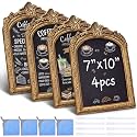 4 Pack Framed Tabletop Chalkboard Sign 7 x 10 in Rustic Frame, Arch