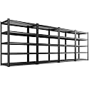 4 Pack Garage Shelving 5-Tier Heavy Duty Metal Shelving Unit Adjustable Steel Storage Rack, 2500 lb Capacity, Utility Steel Shelf for Garage, Kitchen, Pantry, Warehouse Organizer 71"x35"x15.7" Black