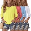 4 Pack Girls 34 Sleeve T Shirts
