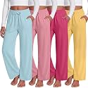 4 Pack Girls Wide Leg Pants Flowy Trousers