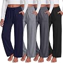 4 Pack Girls Wide Leg Pants Flowy Trousers